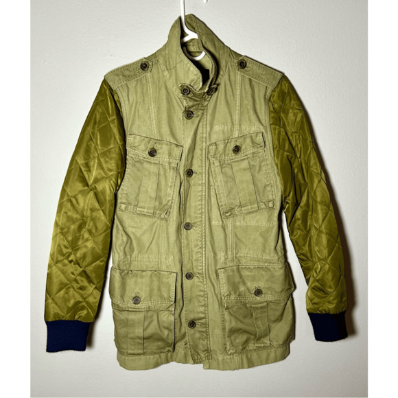 J. Crew Boyfriend Fatigue Women’s Quilted Utility Jacket Camo Green Sz Small - Picture 1 of 7